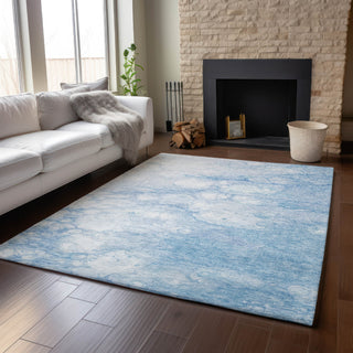 Piper Looms Mayfield Abstract AMF699 Sky Machine Washable Area Rug Lifestyle Image Feature