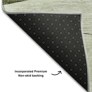 Piper Looms Mayfield Floral AMF700 Aloe Machine Washable Area Rug Backing Image