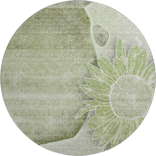 Piper Looms Mayfield Floral AMF700 Aloe Machine Washable Area Rug Round Main Image