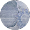Piper Looms Mayfield Floral AMF700 Blue Machine Washable Area Rug Round Main Image