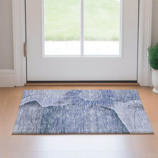 Piper Looms Mayfield Floral AMF700 Blue Machine Washable Area Rug Scatter Lifestyle Image Feature