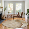 Piper Looms Mayfield Floral AMF700 Brown Machine Washable Area Rug Round Lifestyle Image Feature