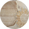 Piper Looms Mayfield Floral AMF700 Brown Machine Washable Area Rug Round Main Image