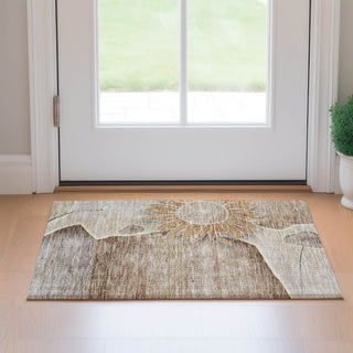 Piper Looms Mayfield Floral AMF700 Brown Machine Washable Area Rug Scatter Lifestyle Image Feature