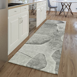 Piper Looms Mayfield Floral AMF700 Gray Machine Washable Area Rug Runner Lifestyle Image Feature