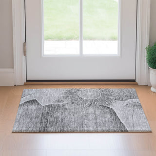 Piper Looms Mayfield Floral AMF700 Gray Machine Washable Area Rug Scatter Lifestyle Image Feature