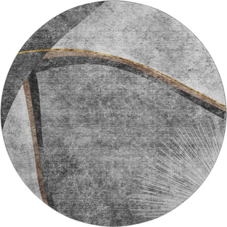 Piper Looms Mayfield Modern AMF701 Gray Machine Washable Area Rug Round Main Image