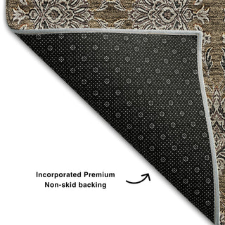 Piper Looms Mayfield Floral AMF702 Chocolate Machine Washable Area Rug Backing Image
