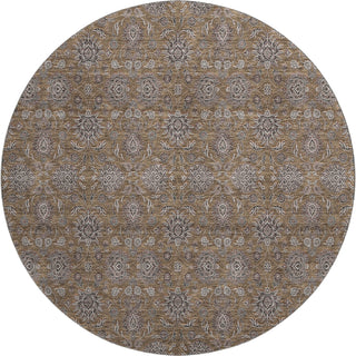 Piper Looms Mayfield Floral AMF702 Chocolate Machine Washable Area Rug Round Main Image