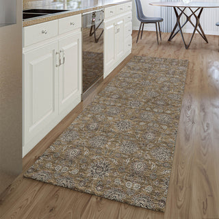 Piper Looms Mayfield Floral AMF702 Chocolate Machine Washable Area Rug Runner Lifestyle Image Feature