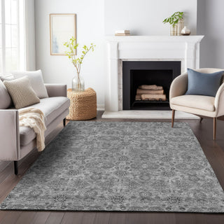Piper Looms Mayfield Floral AMF702 Gray Machine Washable Area Rug Lifestyle Image Feature