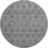 Piper Looms Mayfield Floral AMF702 Gray Machine Washable Area Rug Round Main Image