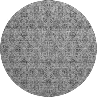 Piper Looms Mayfield Floral AMF702 Gray Machine Washable Area Rug Round Main Image