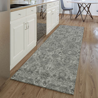 Piper Looms Mayfield Floral AMF702 Gray Machine Washable Area Rug Runner Lifestyle Image Feature