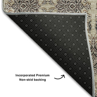 Piper Looms Mayfield Floral AMF702 Ivory Machine Washable Area Rug Backing Image