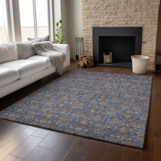 Piper Looms Mayfield Floral AMF702 Navy Machine Washable Area Rug Lifestyle Image Feature