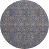Piper Looms Mayfield Floral AMF702 Navy Machine Washable Area Rug Round Main Image