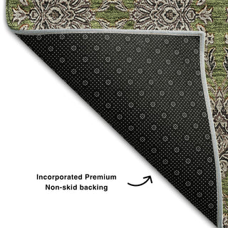 Piper Looms Mayfield Floral AMF702 Olive Machine Washable Area Rug Backing Image