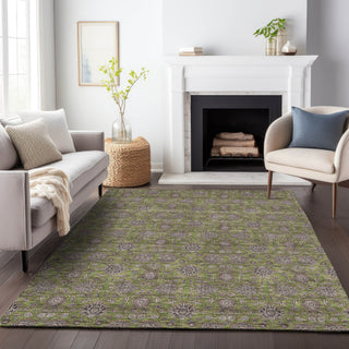 Piper Looms Mayfield Floral AMF702 Olive Machine Washable Area Rug Lifestyle Image Feature