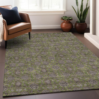 Piper Looms Mayfield Floral AMF702 Olive Machine Washable Area Rug Lifestyle Image Feature