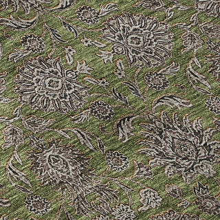 Piper Looms Mayfield Floral AMF702 Olive Machine Washable Area Rug Swatch Image