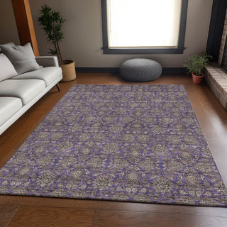 Piper Looms Mayfield Floral AMF702 Purple Machine Washable Area Rug Lifestyle Image Feature