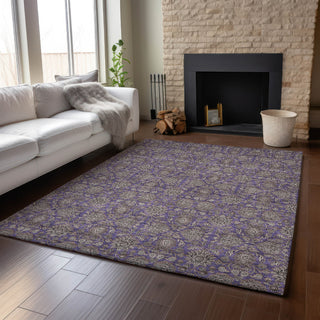 Piper Looms Mayfield Floral AMF702 Purple Machine Washable Area Rug Lifestyle Image Feature