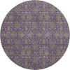 Piper Looms Mayfield Floral AMF702 Purple Machine Washable Area Rug Round Main Image