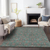 Piper Looms Mayfield Floral AMF702 Teal Machine Washable Area Rug Lifestyle Image Feature