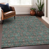 Piper Looms Mayfield Floral AMF702 Teal Machine Washable Area Rug Lifestyle Image Feature