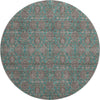 Piper Looms Mayfield Floral AMF702 Teal Machine Washable Area Rug Round Main Image
