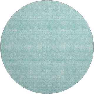 Piper Looms Mayfield Floral AMF703 Aqua Machine Washable Area Rug Round Main Image