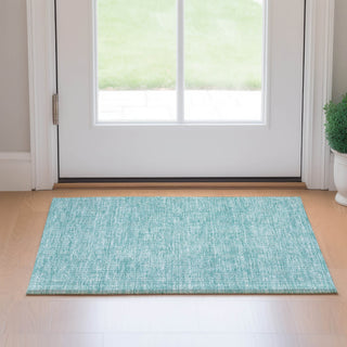 Piper Looms Mayfield Floral AMF703 Aqua Machine Washable Area Rug Scatter Lifestyle Image Feature