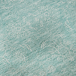 Piper Looms Mayfield Floral AMF703 Aqua Machine Washable Area Rug Swatch Image