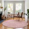 Piper Looms Mayfield Floral AMF703 Blush Machine Washable Area Rug Round Lifestyle Image Feature