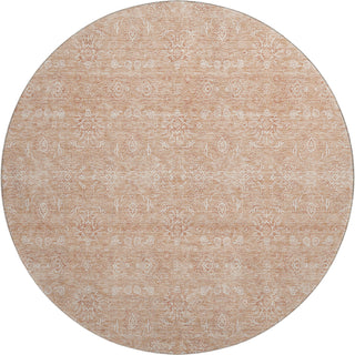 Piper Looms Mayfield Floral AMF703 Coral Machine Washable Area Rug Round Main Image