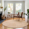 Piper Looms Mayfield Floral AMF703 Peach Machine Washable Area Rug Round Lifestyle Image Feature