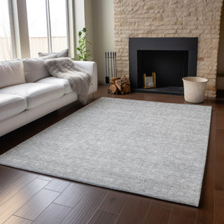 Piper Looms Mayfield Floral AMF703 Silver Machine Washable Area Rug Lifestyle Image Feature