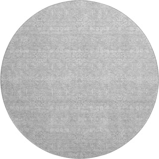 Piper Looms Mayfield Floral AMF703 Silver Machine Washable Area Rug Round Main Image