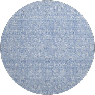Piper Looms Mayfield Floral AMF703 Sky Machine Washable Area Rug Round Main Image