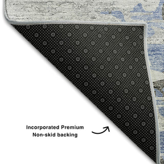 Piper Looms Mayfield Modern AMF704 Blue Machine Washable Area Rug Backing Image