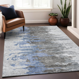 Piper Looms Mayfield Modern AMF704 Blue Machine Washable Area Rug Lifestyle Image Feature
