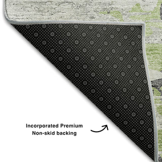 Piper Looms Mayfield Modern AMF704 Green Machine Washable Area Rug Backing Image