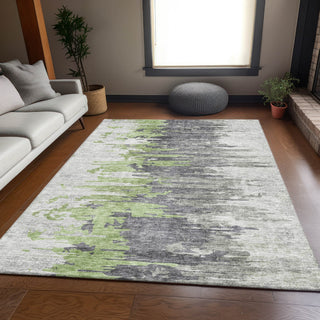 Piper Looms Mayfield Modern AMF704 Green Machine Washable Area Rug Lifestyle Image Feature
