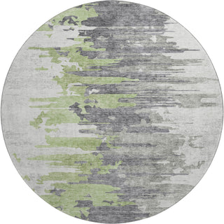 Piper Looms Mayfield Modern AMF704 Green Machine Washable Area Rug Round Main Image