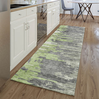 Piper Looms Mayfield Modern AMF704 Green Machine Washable Area Rug Runner Lifestyle Image Feature
