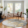 Piper Looms Mayfield Modern AMF704 Ivory Machine Washable Area Rug Round Lifestyle Image Feature