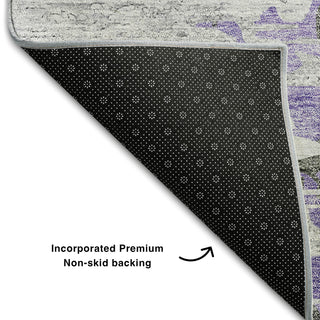 Piper Looms Mayfield Modern AMF704 Purple Machine Washable Area Rug Backing Image