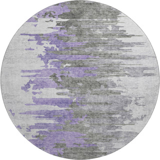 Piper Looms Mayfield Modern AMF704 Purple Machine Washable Area Rug Round Main Image