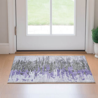 Piper Looms Mayfield Modern AMF704 Purple Machine Washable Area Rug Scatter Lifestyle Image Feature